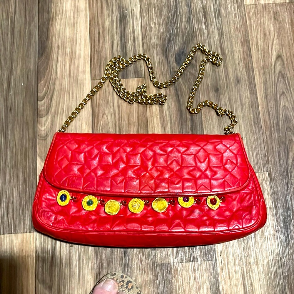 Judith Leiber Vintage Red Leather Purse